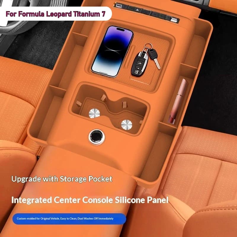 For BYD Formula Leopard Titanium 7 Central Control Wireless Charging Silicone Pad Water Cup Central Control Gear Protection Pad