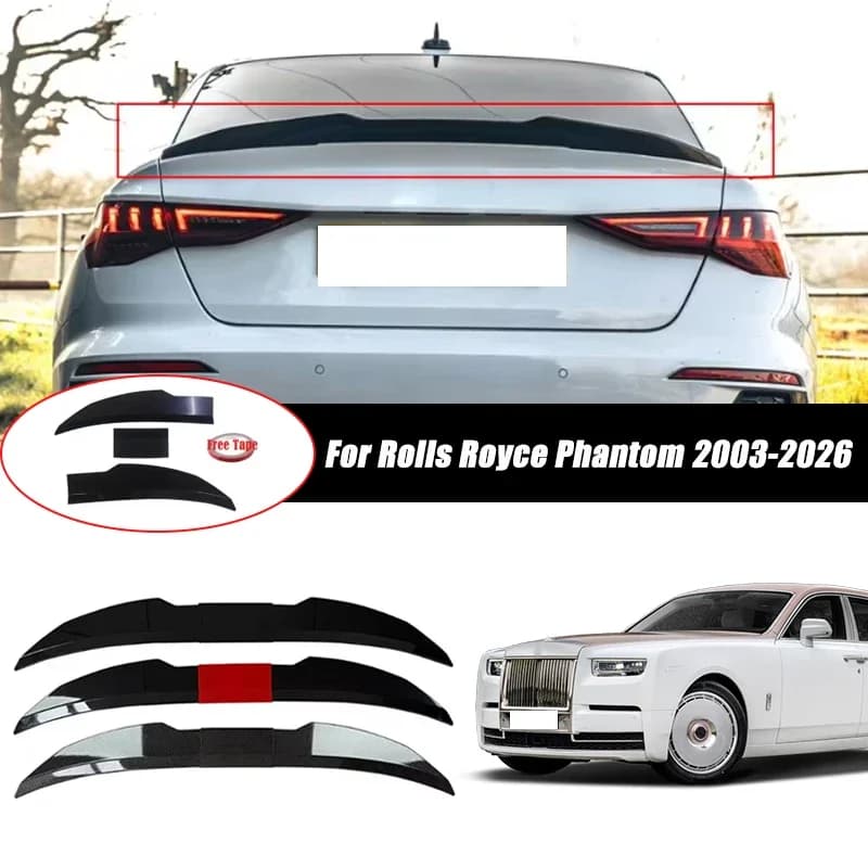 3pcs Sedan Rear Trunk Spoiler For Rolls Royce Phantom 2003-2026 Adjustable DIY Modified Trunk Spoiler Automotive Accessories