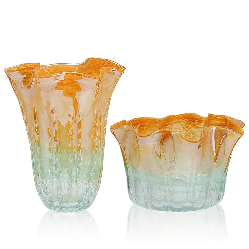 Glass vase flower pot creative medieval high-end flower arrangement soft ornament large vase
