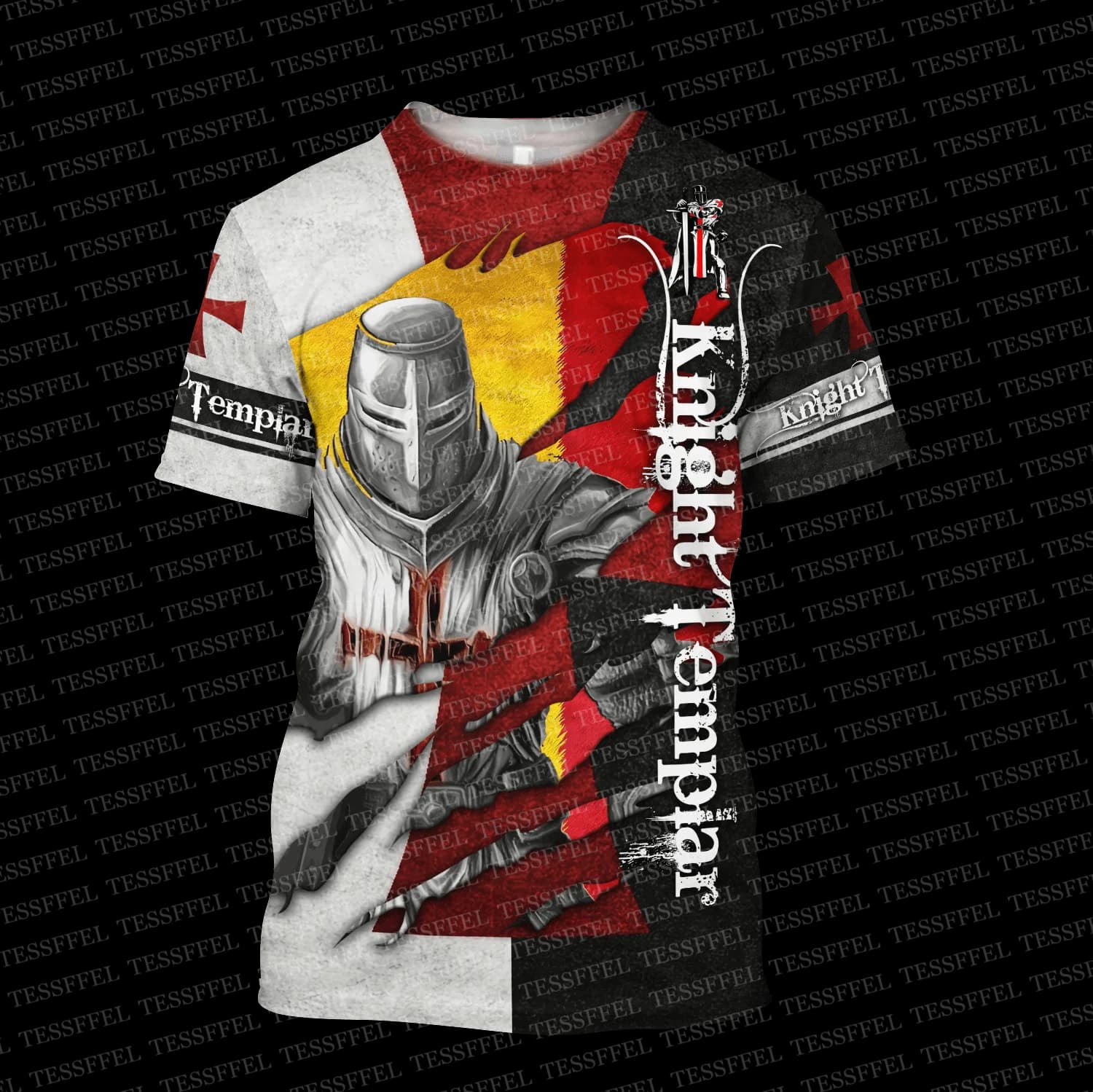 Custom Name Cosplay Knight Templar Lion Armor God Guard Pullover Vintage Retro T-Shirts 3DPrint Streetwear Summer Casual Tee A3