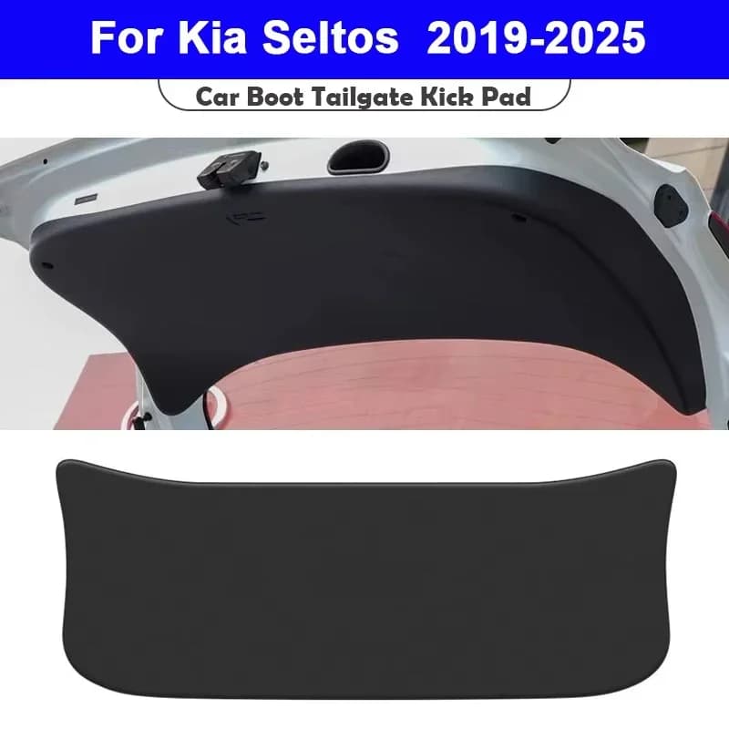 For Kia Seltos 2019-2025 Trunk Tailgate Guard Pad Leather Rear Trunk Door Protective Car Anti-dirty Pad Interior Accessories