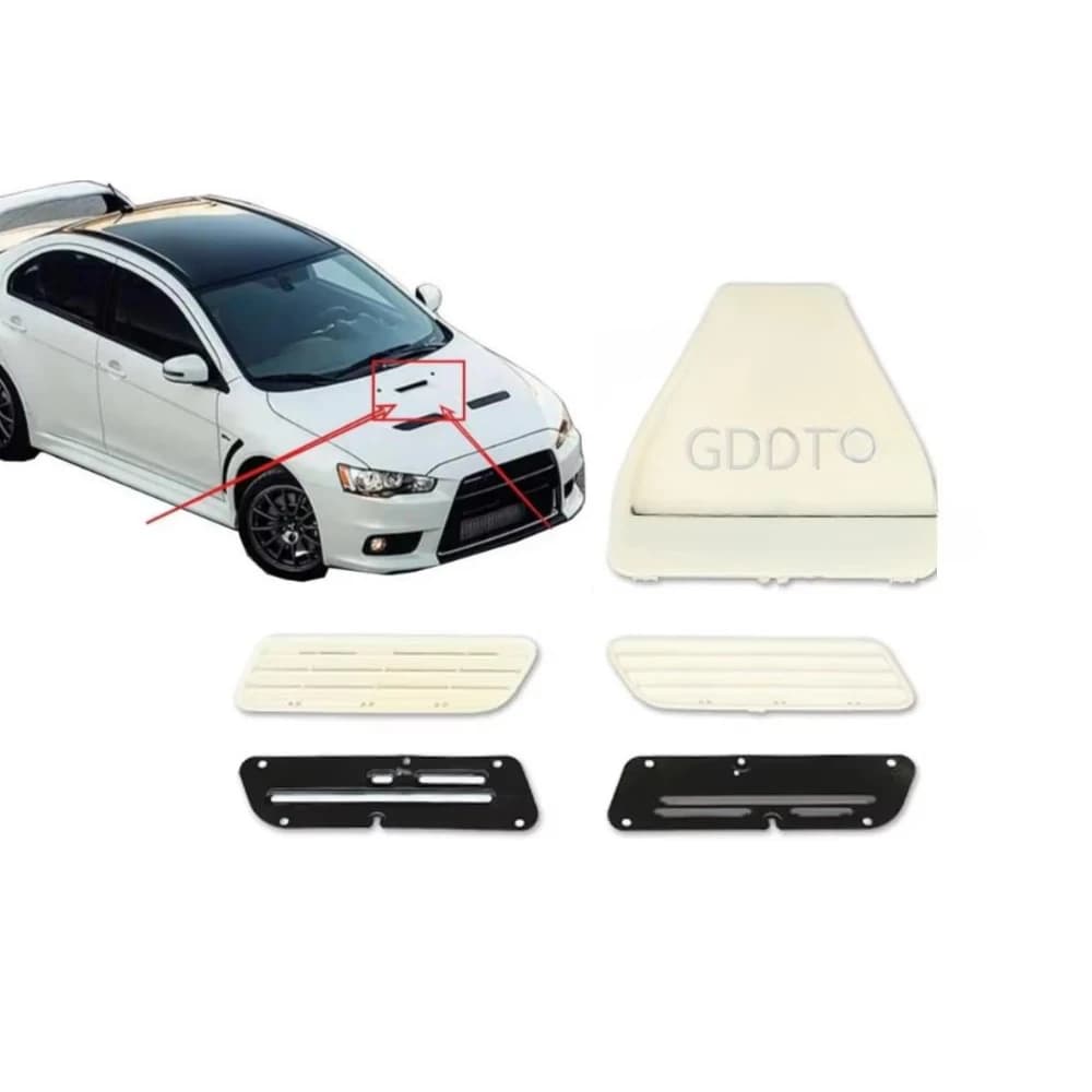 5 Pcs Kit 5903A005 Plastic Bonnet Cover or Steel Bracket for Lancer Evo CZ00 Air Cover Hood Vent Trim  2 Pieces