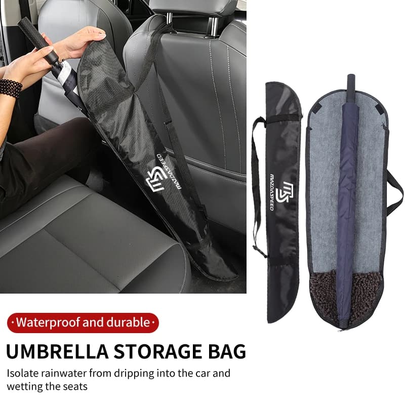 Car Umbrella Storage Bag Multi-Function Brolly Pouch Towel Interior For Mazda CX5 6 3 CX7 323 Axela Atenza Demio CX30 CX3 CX9