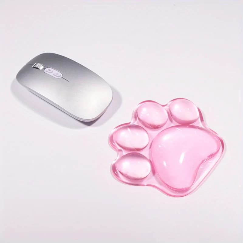 Pink Translucent Gel Mouse Pad with 3D Cute Design Ergonomic Wrist Support Cushion Non Slip Desktop Computer Accessory