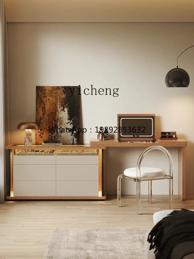 b26 minimalist dresser chest cabinet integrated cabinet bedroom bedside locker retractable flip cover makeup table
