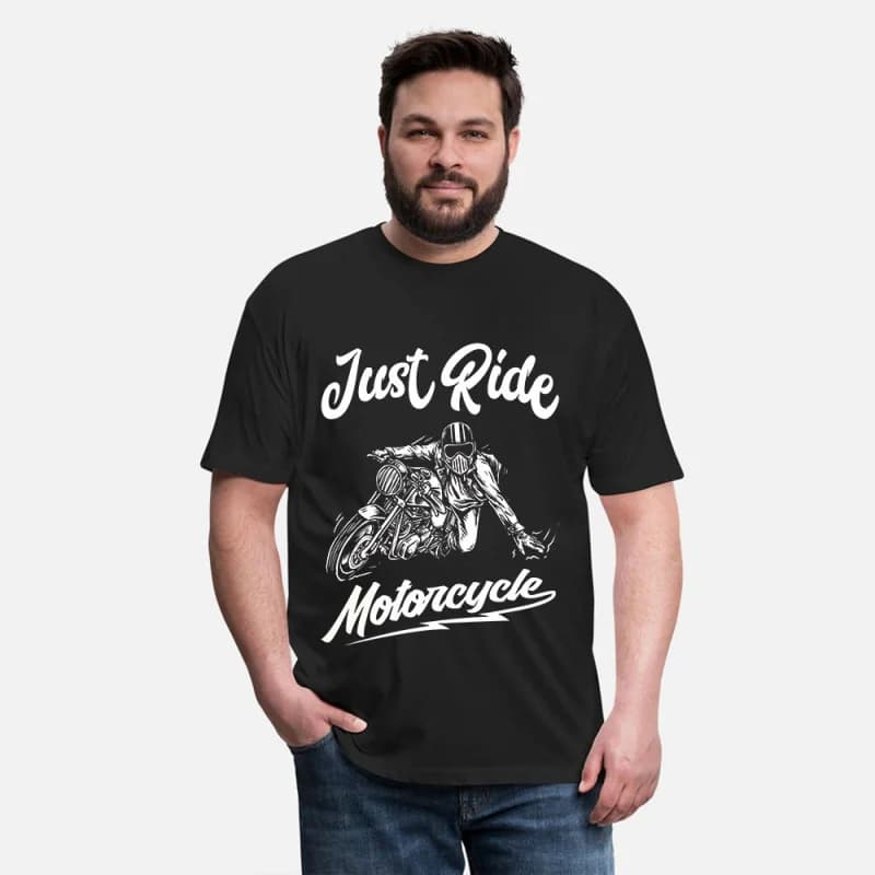 Vintage Just Ride Motorcycle Retro Cafe Racer Gift T-Shirt for Racing bikers 100% cotton printed Graphic clothes All size Tops
