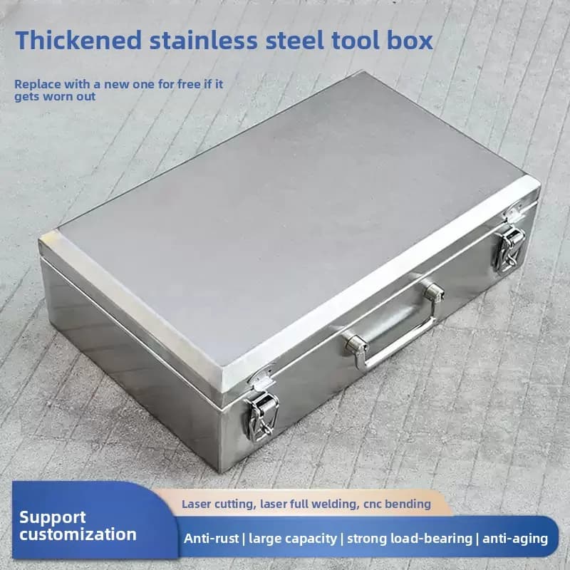 Stainless Steel Toolbox Multifunctional Hardware Suitcase Industrial Grade Thickened Storage Auto Repair Household Storage Box