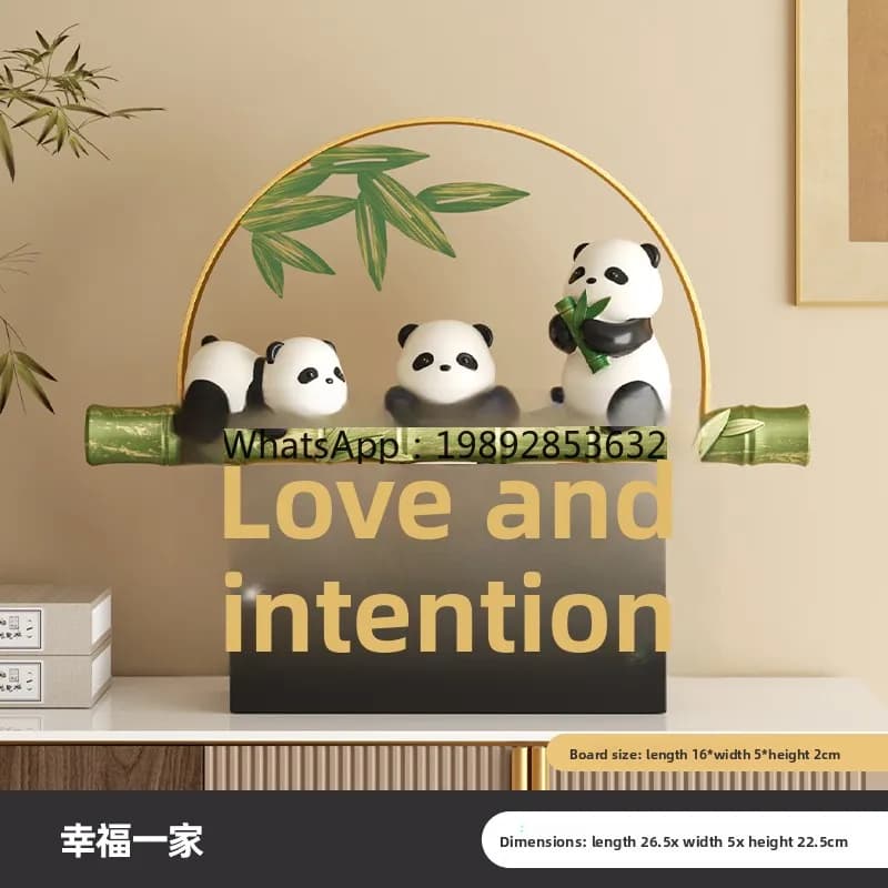 ZC New Chinese Style Panda Prosperity Ornament for Living Room Entryway TV Cabinet Wine Cabinet Decoration