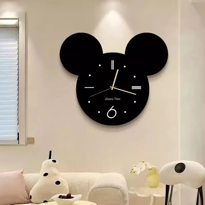 Mickey Watch Reloj De Pared Wall Art Decor Clock Saat Modern Design Living Room Decoration Loudspeaker Mute Watch Wanduhr