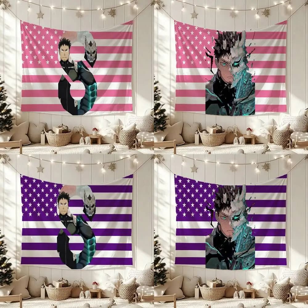 Hot Anime K-Kaiju No8  Flags Wall Hanging Background Art Banner for Bedroom Home Outdoor Decor