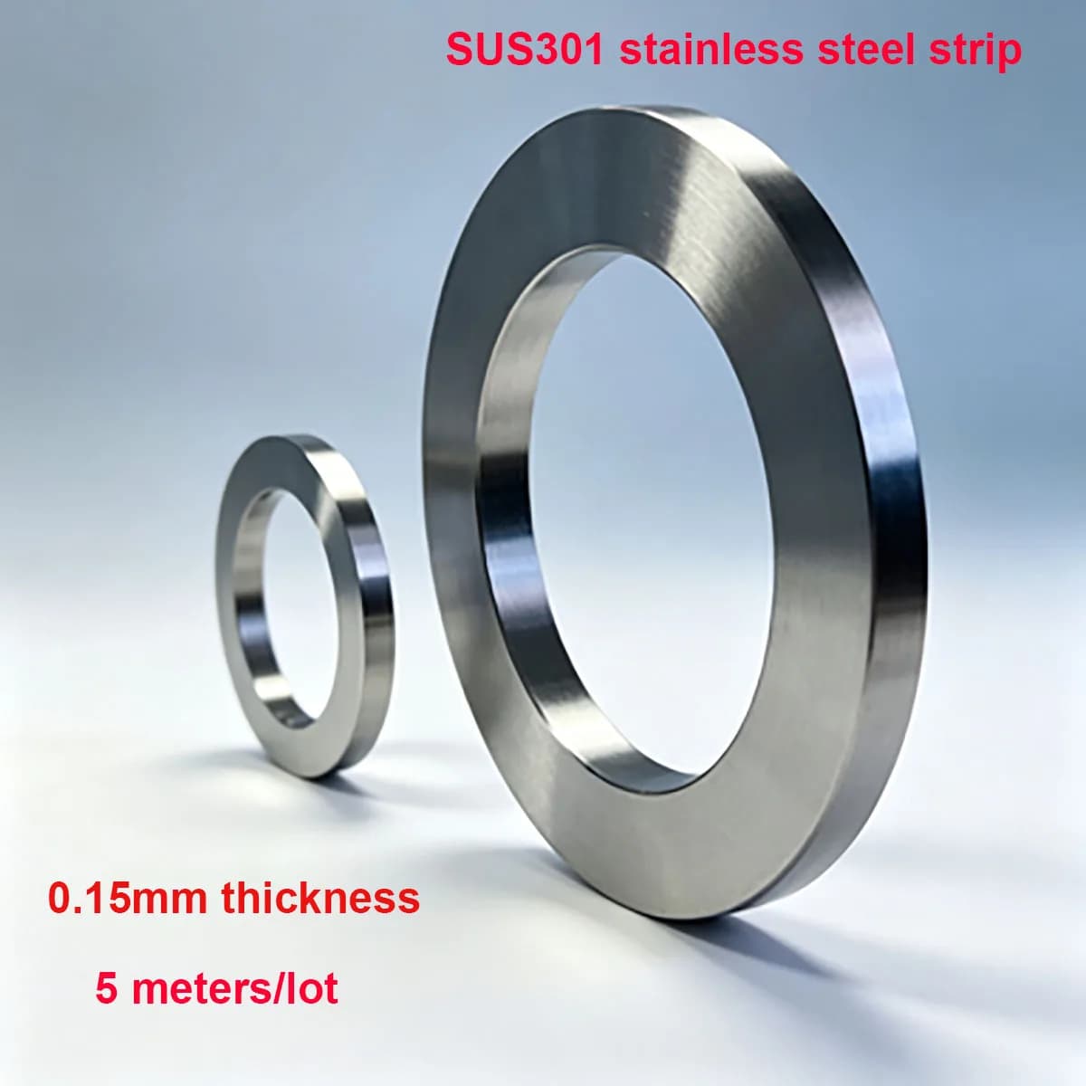 SUS301 Stainless Steel Strip, High Elastic Flat Band for Precision Spring Leaf Stamping 0.15mm