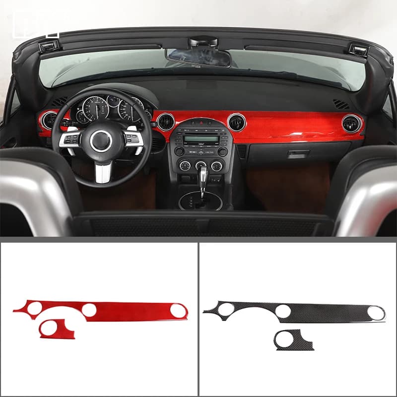 Soft Carbon Fiber Car Center dashboard air vent panel Cover Decoration Sticker For Mazda MX-5 NC 2009-2014 Interior Accessories