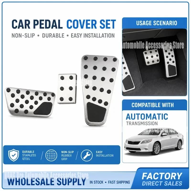 For Dodge Ram Stainless Steel Accelerator Brake Pedal Cover Non Slip Metal Foot Rest Pad Anti Slip Car Interior Accessories