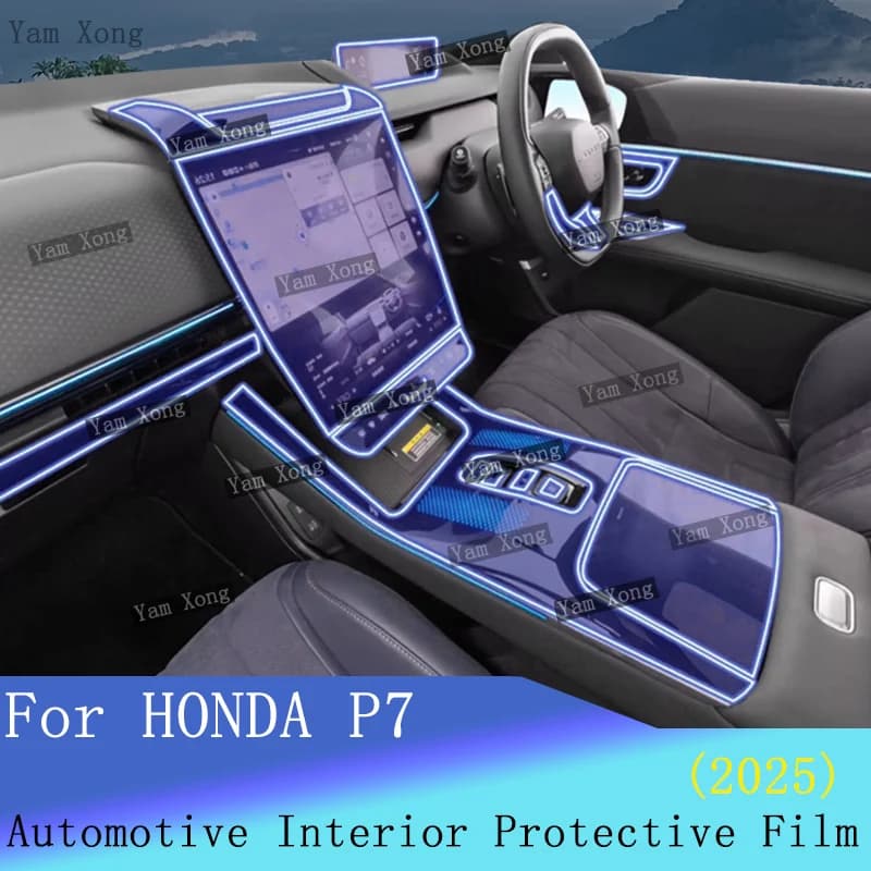 Car Center Console Sticker Cover Film B Pillar Film For HONDA P7 2025 LED Navigation Dashboard Protective Full set interior Film