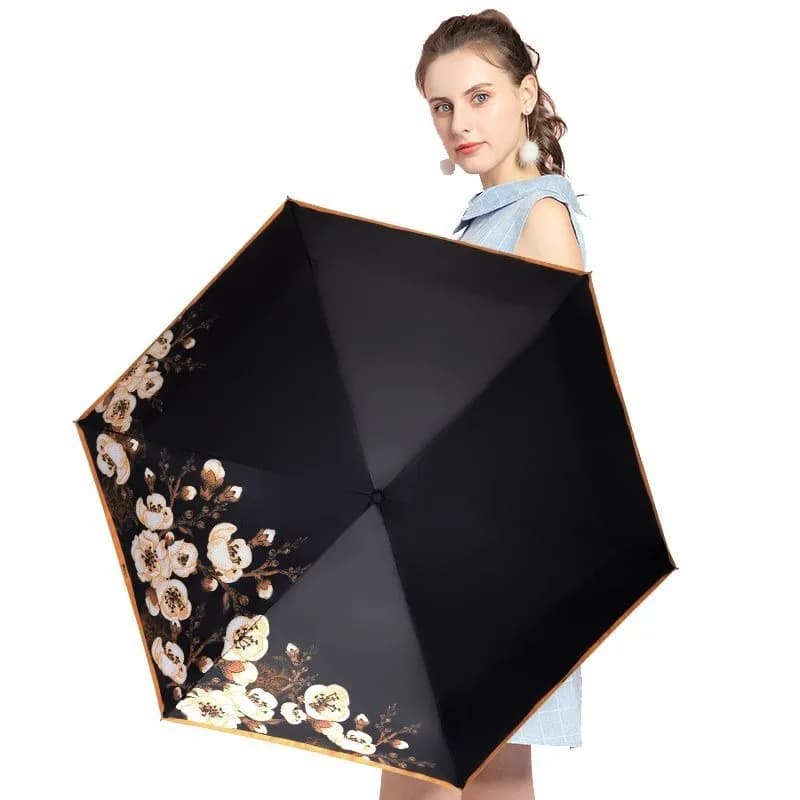 Imported five-fold lightweight mini rain pocket umbrella super sun protection ultraviolet sun umbrella