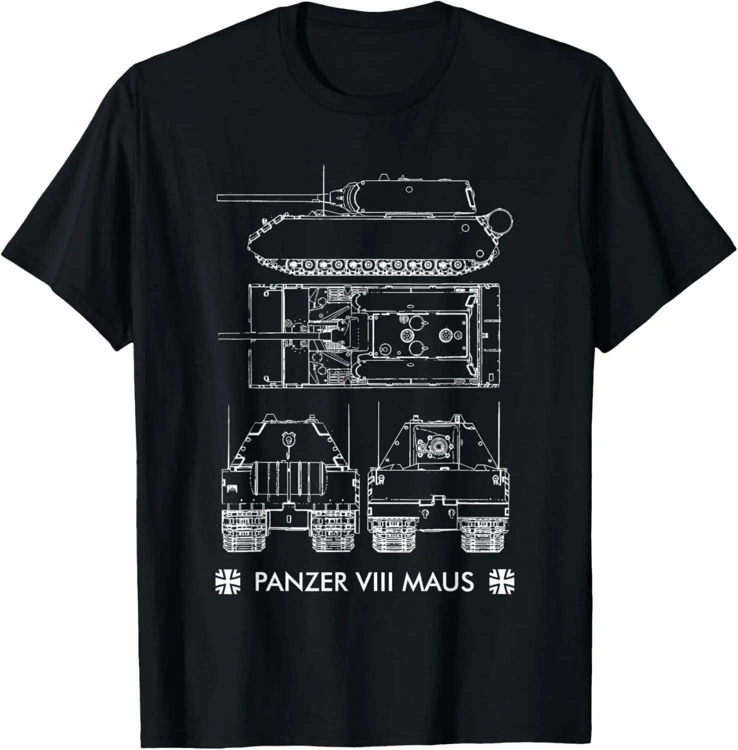Panzer VIII Maus Tank T-Shirt 100% Cotton O-Neck Short Sleeve Summer Casual Mens T-shirt Streetwear