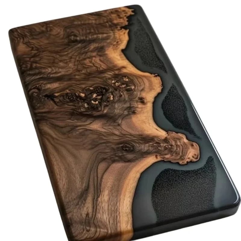 Wooden party service trays and platters with epoxy inside and epoxy inside