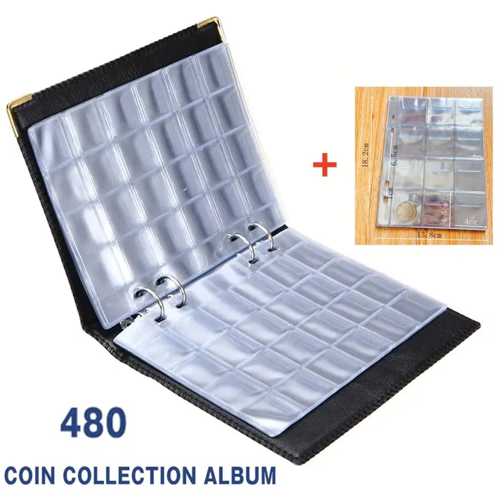 480Pockets Coin Collection Book Coin Collection Holder Album With internal Pages Commemorative Coin Organizer 20/25/27/30mm
