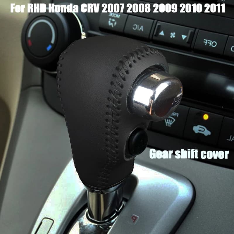 Leather Gear Shift Knob Cover For RHD Honda CRV 2007 2008 2009 2010 2011 Automatic Gear Shift Protector Sleeve Accessories