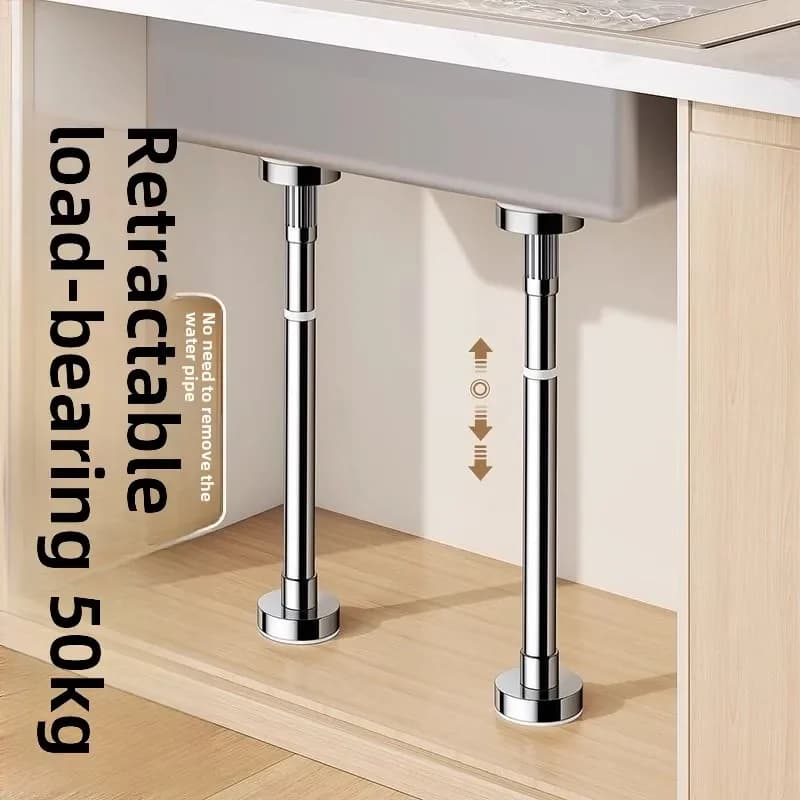 Support frame Kitchen sink Stainless steel support rod Fixed bracket Load-bearing adjustable telescopic rod