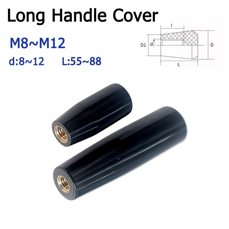 1pcs M5 M6 M8 M10 M12 M16  Long Handle Sleeve Copper/Rubber Female Thread Machine Tool Replacement Bakelite Black Lever Knob