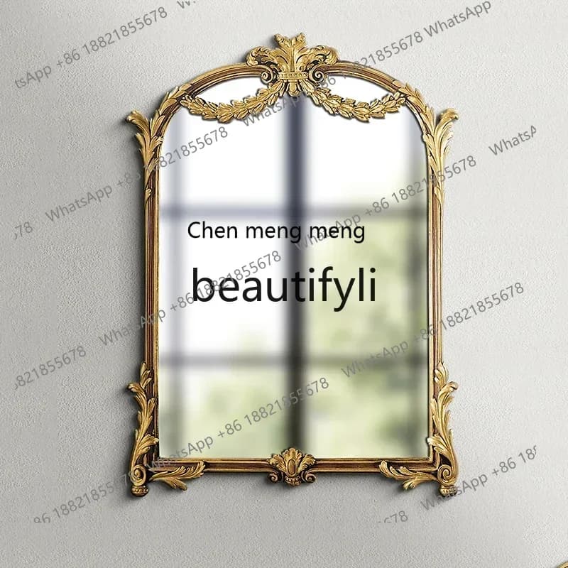 ss8350 European and light luxury retro decorative wall hanging dressing art decorative mirror entrance decorative hanging mirror