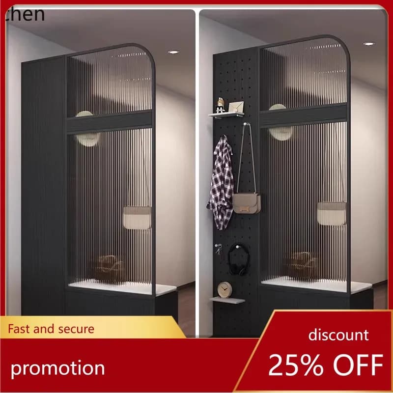 YFY Living Room Entrance Cabinet Partition Integrated Entryway Hall Cabinet Changhong Glass Style Storage Cabinet Entrance