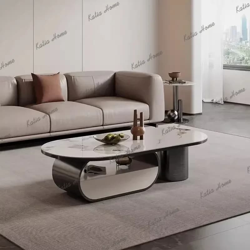 ld Nordic Luxury Sintered Stone Coffee Table Modern Minimalist Living Room Center   High-end Designer Furniture