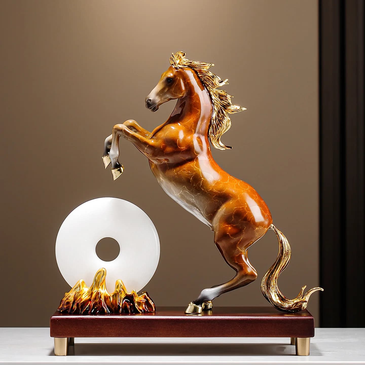 Bronze Horse to Success Ornament High-end Living Room TV Cabinet Wine Cabinet Boss Office Decor Housewarming Gift