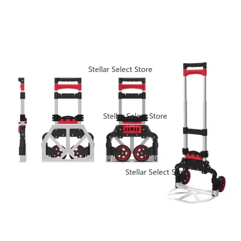 6 Wheels Durable Aluminum Hand Trolley Good Looking Heavy Folding Truck With Foldable Wheel 60kg Stair Climbing