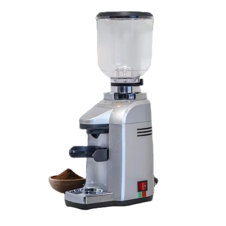 50mm Flat Burr Automatic Espresso Electric Coffee Grinder Digital Control Micro Motion Sensing Switch Household Aluminum Micro