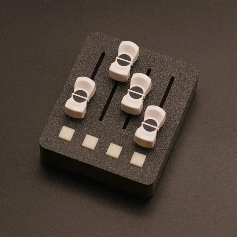 EM-PO2 MIDI Controller – 4 Faders + 4 Buttons for Digital Audio Workstation Music Production & Streaming Control