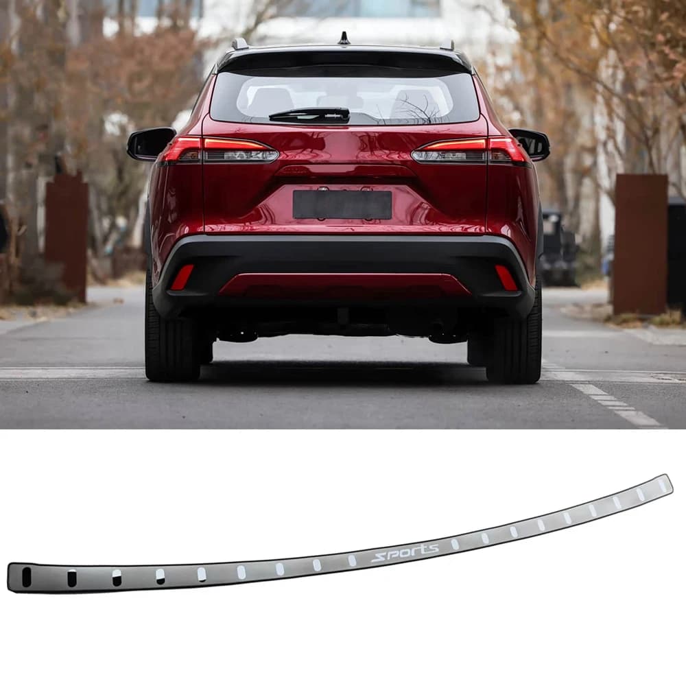 For Toyota Corolla Cross 2022 2023 2024 2025 Car Accessories Trunk Trim Stainless Steel Rear Bumper Foot Plate Protector