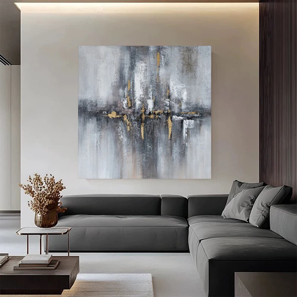 Golden horizontal axis texture wall art Handmade Oil Painting On Canvas Painting For Living Room Decoration nordic Golden mural
