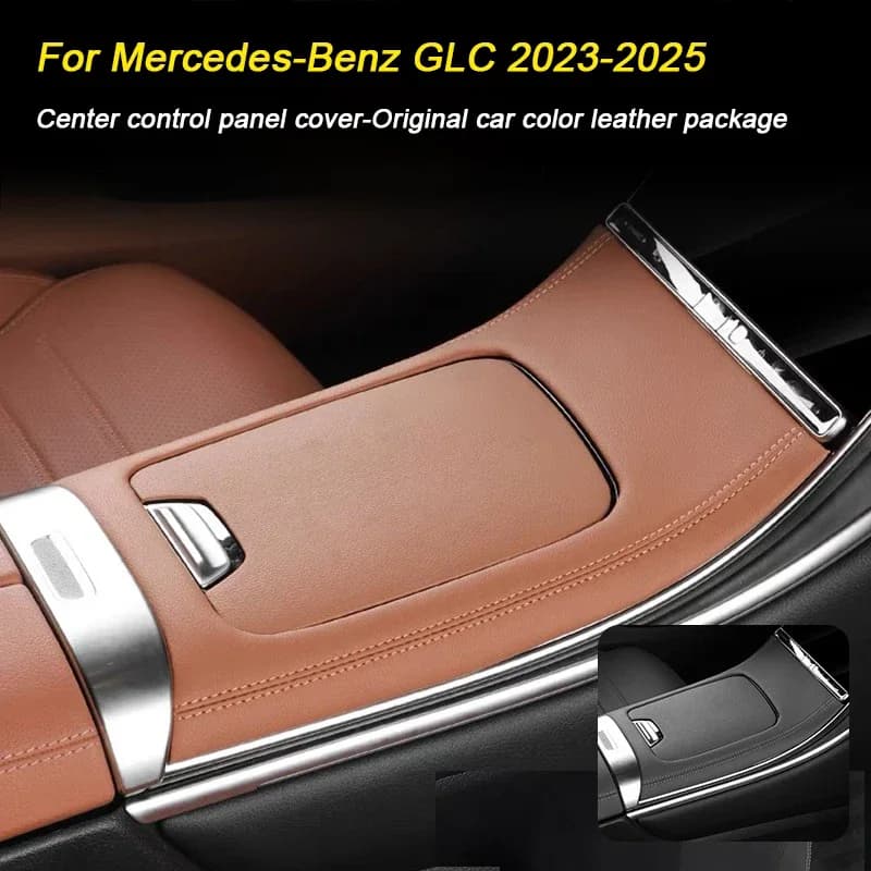 Leather For Mercedes Benz GLC X254 2023 2024 2025 Car Central Gear Shift Storage Panel Rear Air Conditioning Outlet Frame Cover