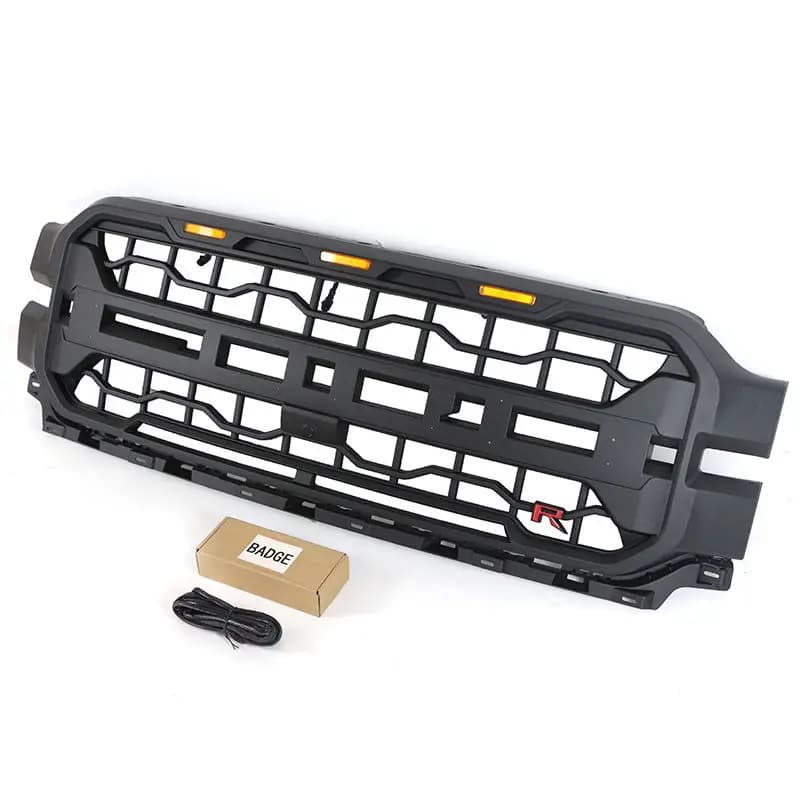 2024 For F-150 2024-2025 Models Front Bumper Grille Matte Black LED Amber ABS Plastic Upper Placement New Chianpei Universal