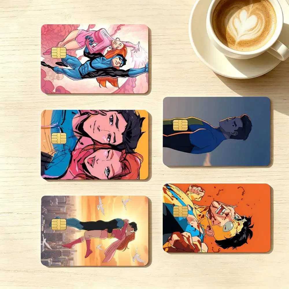 Super Hero I-Invincible  Credit Card HD Stickers Small Chip Waterproof Sticker Game Card Decal Gift