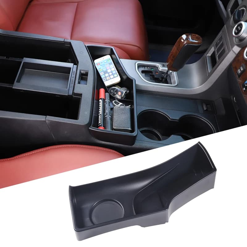 For 2007-2013 Toyota Tundra ABS Car Central Control Water Cup Holder Storage Box Mobile Phone Tray Car Interior Accessories