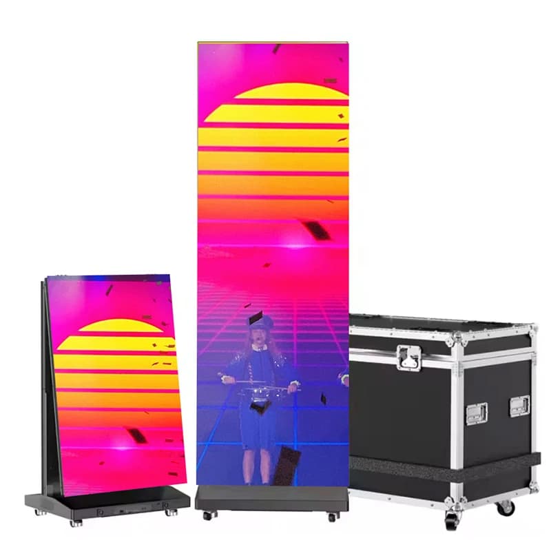 Portable Standing Free Installation Digital Signage GOB P2.5 Indoor Foldable Poster Display Screen for Advertisement
