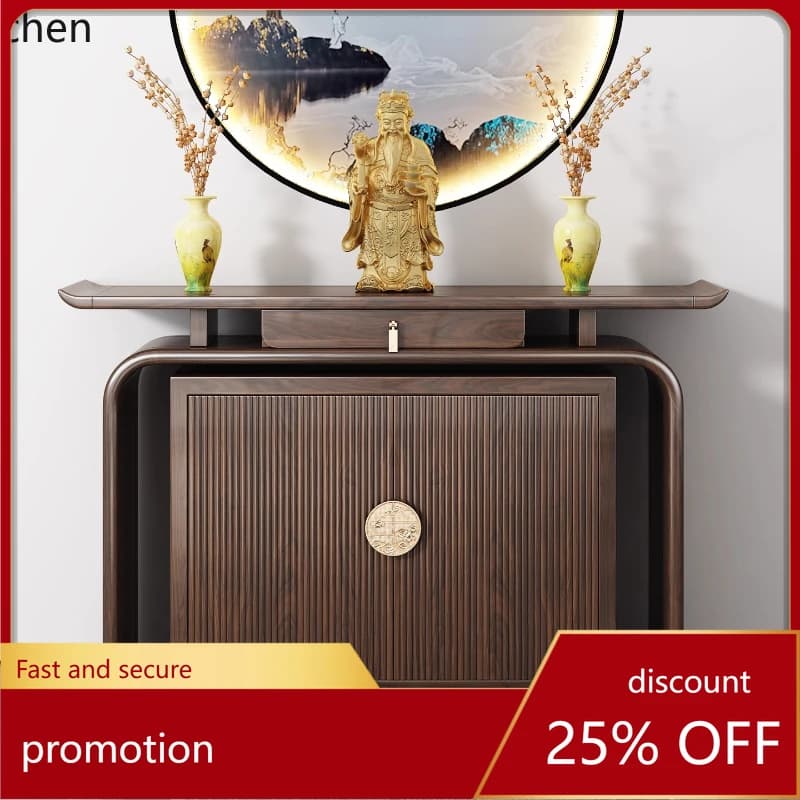 HXL Altar Incense Case Solid Wood Buddha Shrine God Table Guanyin God of Wealth Guan Gong Worship Table