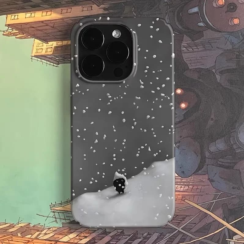 Ins Dark Green Drifting Snow Small Black Phone Case for IPHONE 17 Air 16E 15 PROMAX 14 Plus 13 12 MINI 11 XR Acrylic Phone Cover