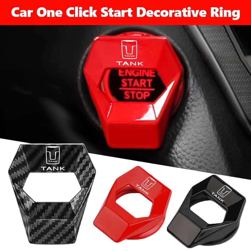 Car Engine Start Stop Button Cover Ring Trim One Click Start Decor Frame For Great Wall TANK 300 400 500 700 Auto Interior Styli