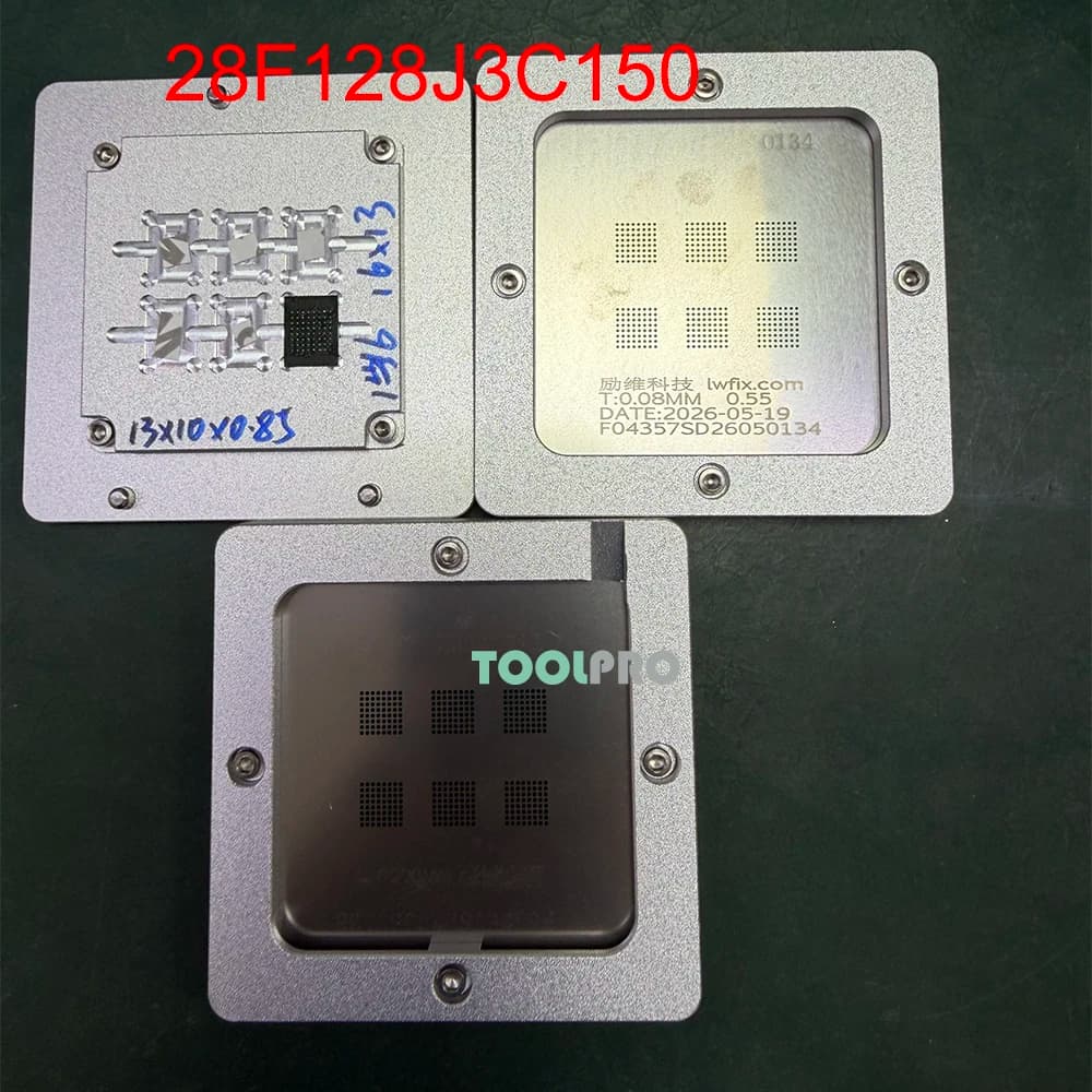 BGA Reballing Stencil Fixture Solder Balling Jig 28F128J3C150 Reballing Template Holder