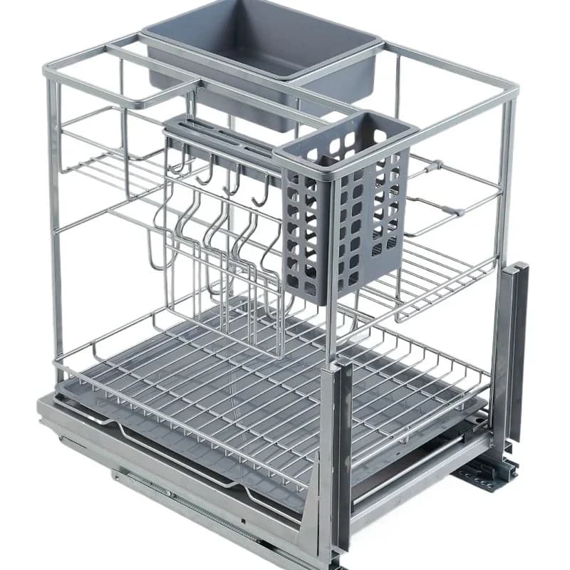 Dry-plated cabinet large-capacity condiment basket production, seasoning basket storage basket, line drawer basket F