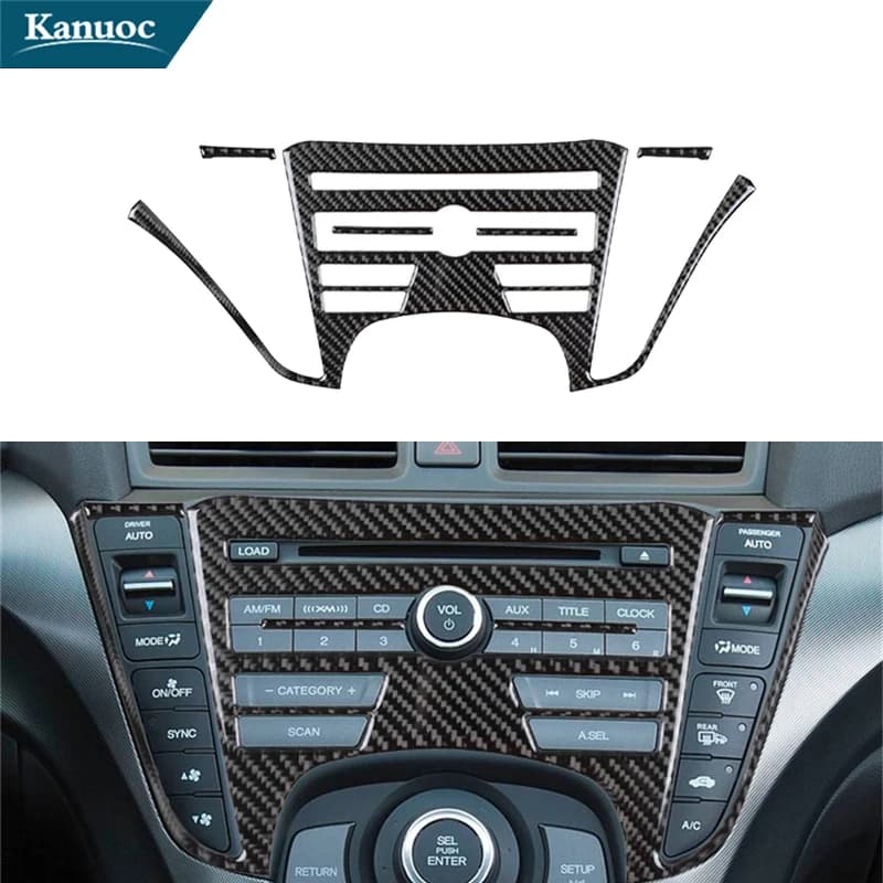 For Honda Acura TL Without Navigation 2009-2014 Carbon Fiber Stickers Car Center Radio Panel Interior Decorative Accessories