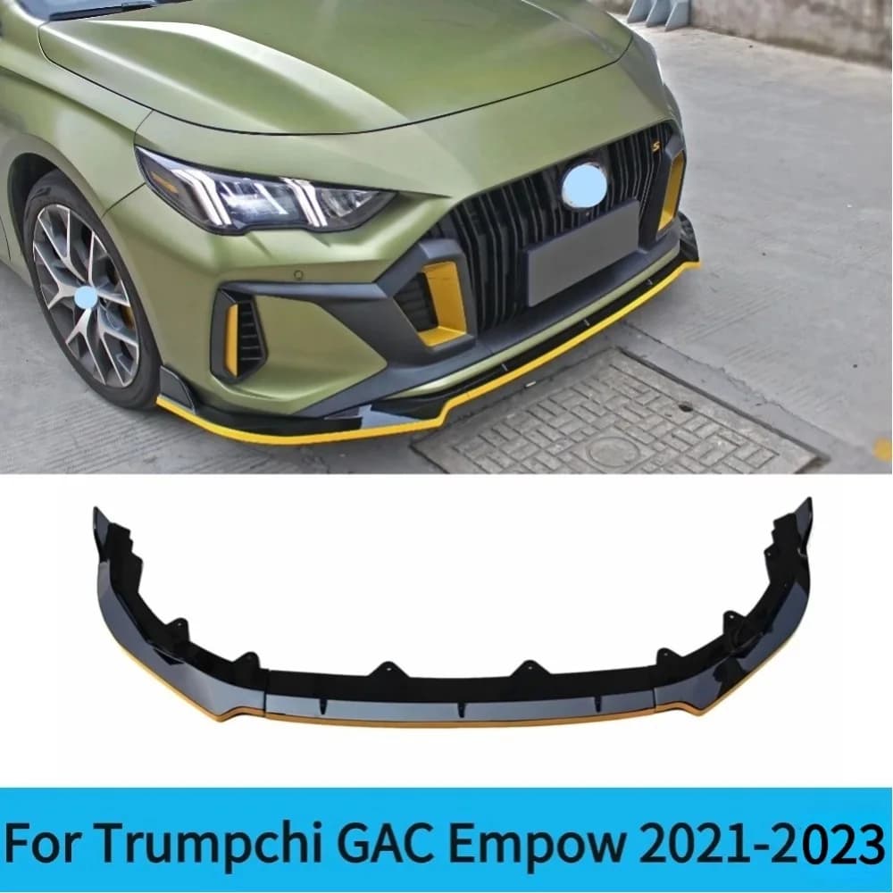 For Gloss Black Front Bumper Lip Chin Diffuser Spoiler for Trumpchi GAC Empow 2021-2024 - Tuning Body Kit Accessory