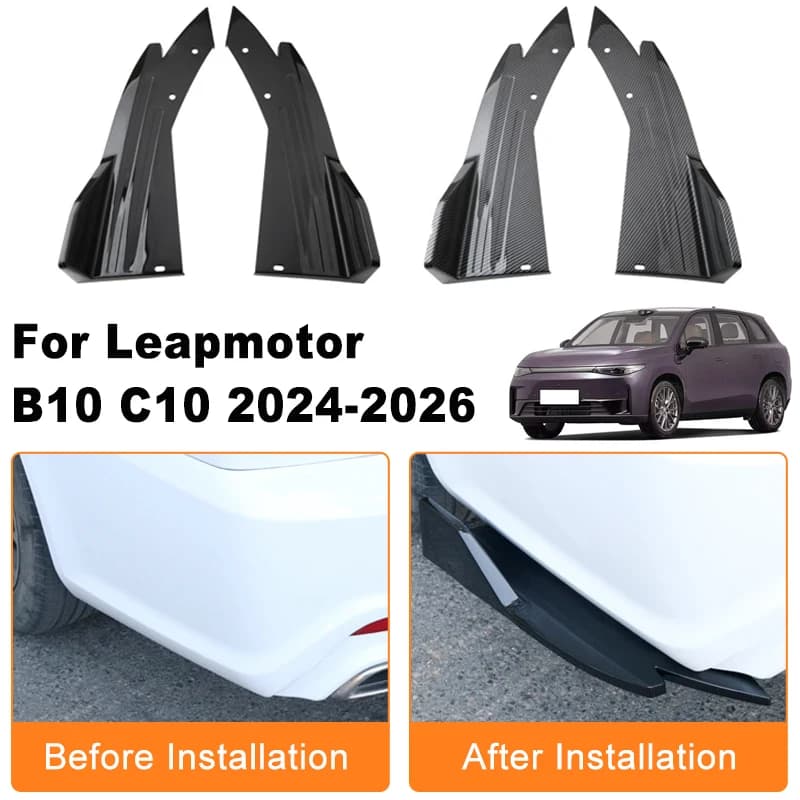 Car Rear Bumper Spoiler Lip Diffuser Side Skirt Splitter Wrap Angle Anti-Crash Protection For Leapmotor B10 C10 2024-2026 2025