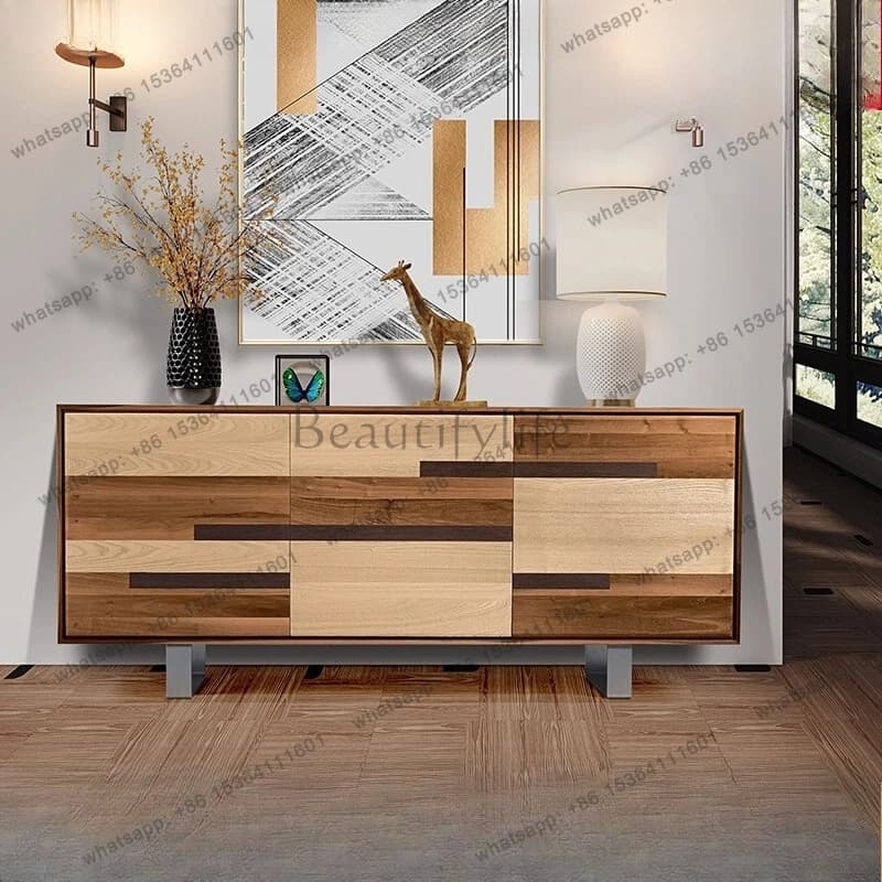 Wabi Side Cabinet Nordic Solid Wood Parquet Locker