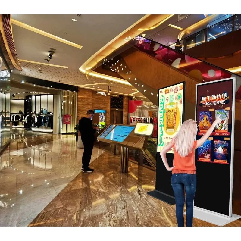 55'' Indoor LCD Digital Advertising Screen Floor Stand Signage TV Kiosk for Indoor Advertising Digital Display