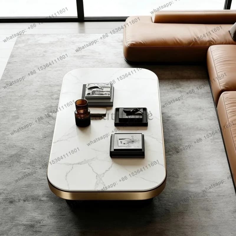 Factory Direct Sales Wooden Brown Living Room Coffee Tables European Gold Luxury Living Room Coffee Tables Nordic Mesa De Centro
